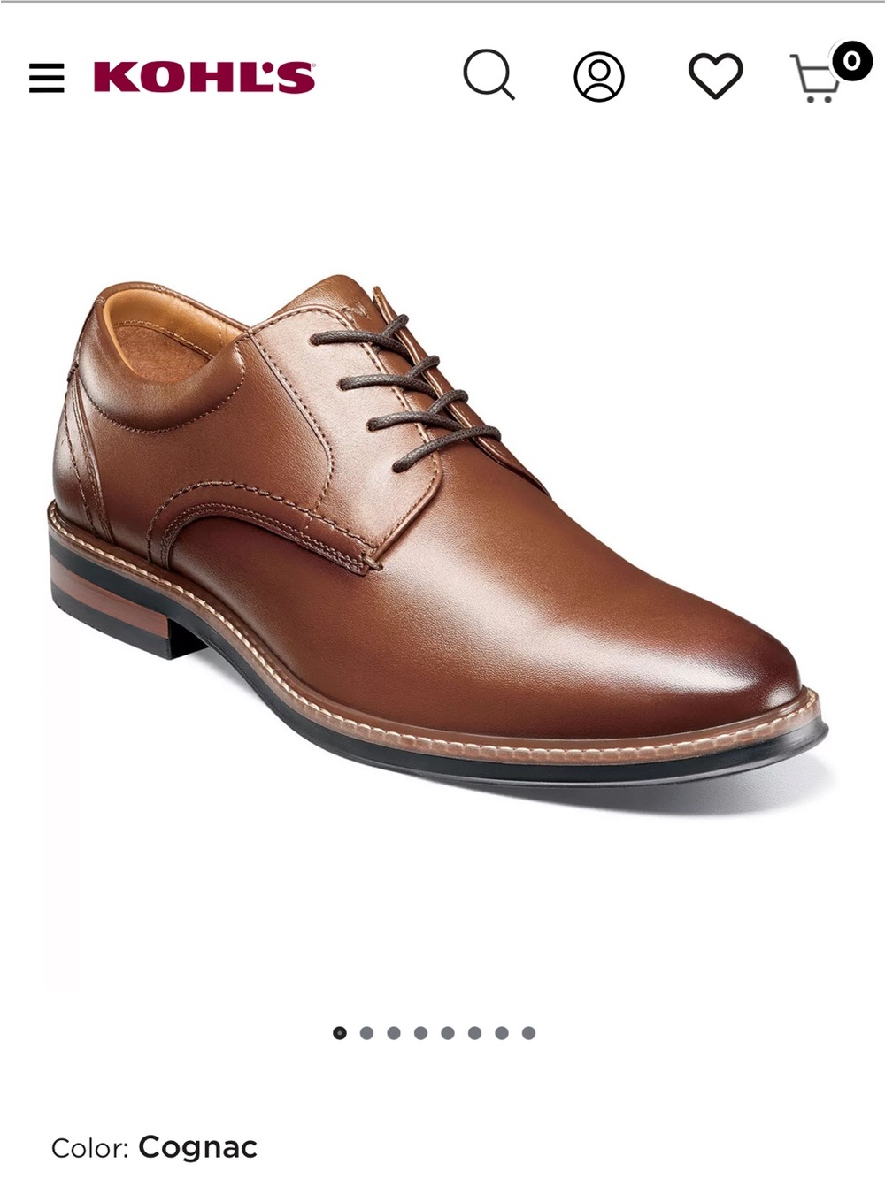 Men's Cognac Leather Derby Shoes